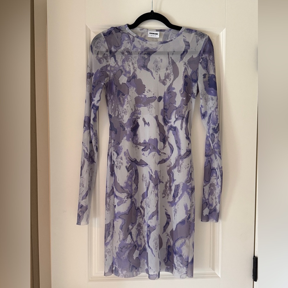 Noisy may Purple Marble Long Sleeve Dress